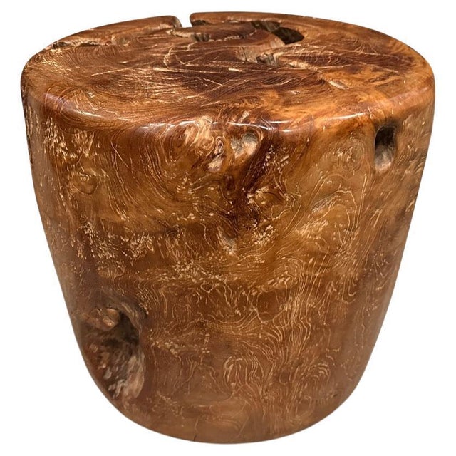 Wood Andrianna Shamaris Century Old Teak Wood Side Table For Sale - Image 7 of 18
