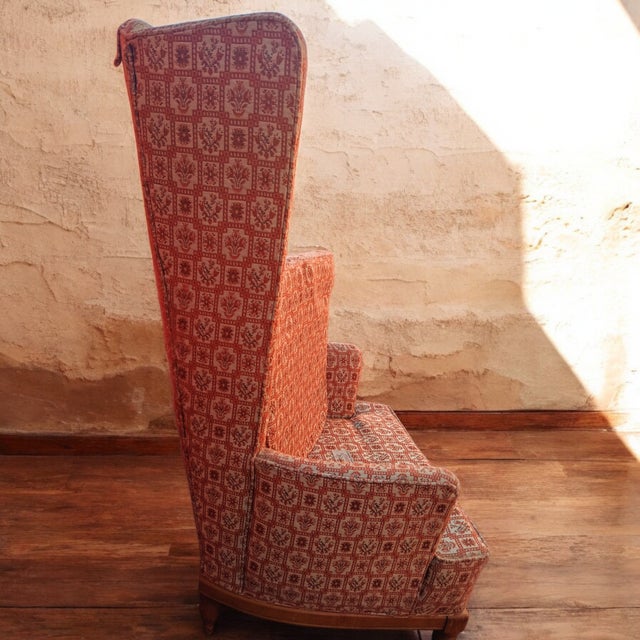 Maxwell Fabrics Royal Maxwell Wingback Chair For Sale - Image 4 of 7