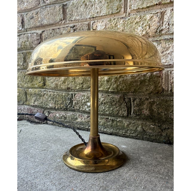 Metal Vintage Brass Dome Table Lamp For Sale - Image 7 of 8