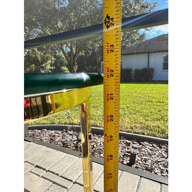 Vintage Italian Brass & Glass Yin Yang Spiral Coffee Table 1970s Mid-Century Modern For Sale - Image 16 of 17