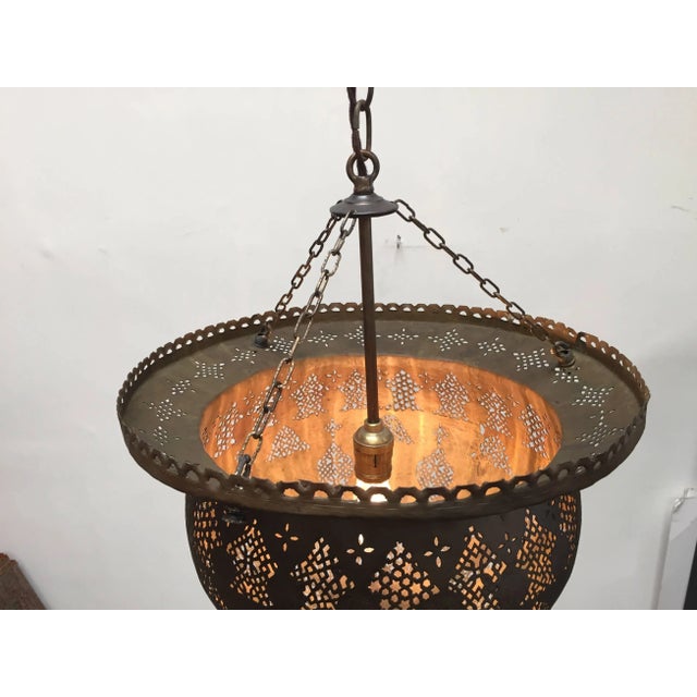 Antique 19th Century Hand-Crafted Moorish Pierced Brass Turkish Chandelier For Sale - Image 9 of 10