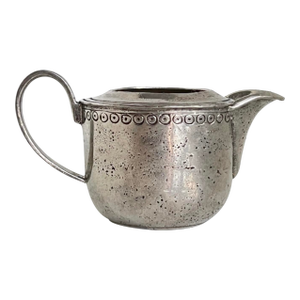 Vintage Italian Pewter Creamer – Etain 95% With Geometric Border