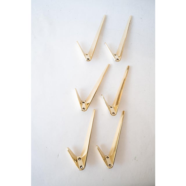 6 Asymetric Wall Hooks by Hertha Baller Austria, 1950s Original condition
