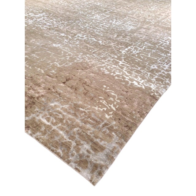 Traditional Pasargad Home Modern Brown Silk & Wool Area Rug, 2' 0'' X 3' 0'' For Sale - Image 3 of 4