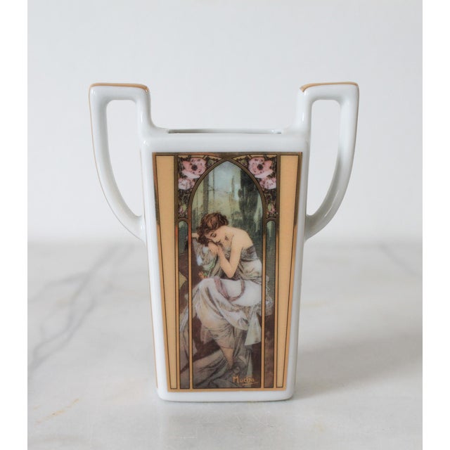 2000 - 2009 Vintage Goebel Artis Orbis Mucha 'Night's Rest' Miniature Vase & Trinket Box German Goebel Collection For Sale - Image 5 of 15