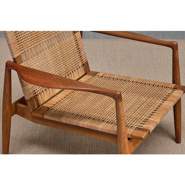 SW 96 Armchair in Teak, Oak and Cane by Finn Juhl for Søren Willadsen Møbelfabrik, Denmark, 1956 For Sale - Image 12 of 17