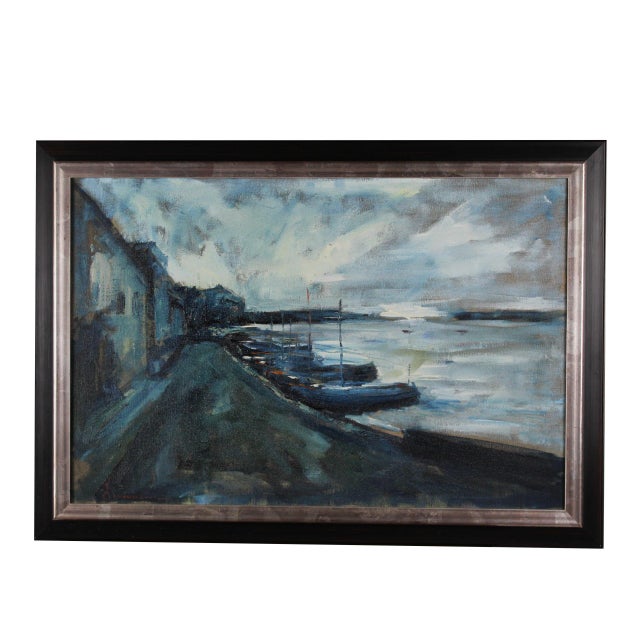 Early 21st Century Eugeniusz Wiśniewski, Fishing Boats, Oil on Canvas For Sale - Image 5 of 5