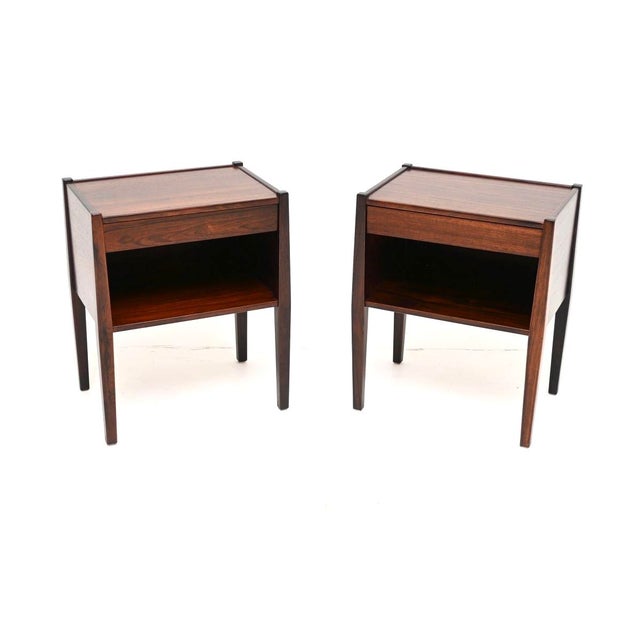 Vintage Danish Bedside Cabinets attributed to Poul Hundevad, 1960, Set of 2 For Sale - Image 11 of 11