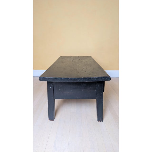 Late 19th Century 19th Century Rustic Black Painted Coffee Table For Sale - Image 5 of 14