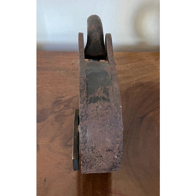 Very Large Antique 19th Century Folk Art Iron and Brass Padlock For Sale - Image 11 of 12