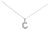 .925 Sterling Silver 4/5 Cttw Round Lab-Grown Diamond "C" Pendant Necklace - 18" (F-G Color, VS2-SI1 Clarity) For Sale