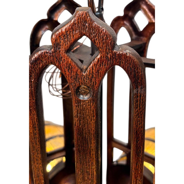 Brown Custom Replication of 1930s Tavern Keg and Barrel Chandelier by Gill Glass for Wine Cellars and Taverns For Sale - Image 8 of 16