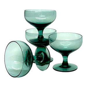Vintage Diminutive Sea-Foam Green Sherry or Liqueur Glasses - Set of 4