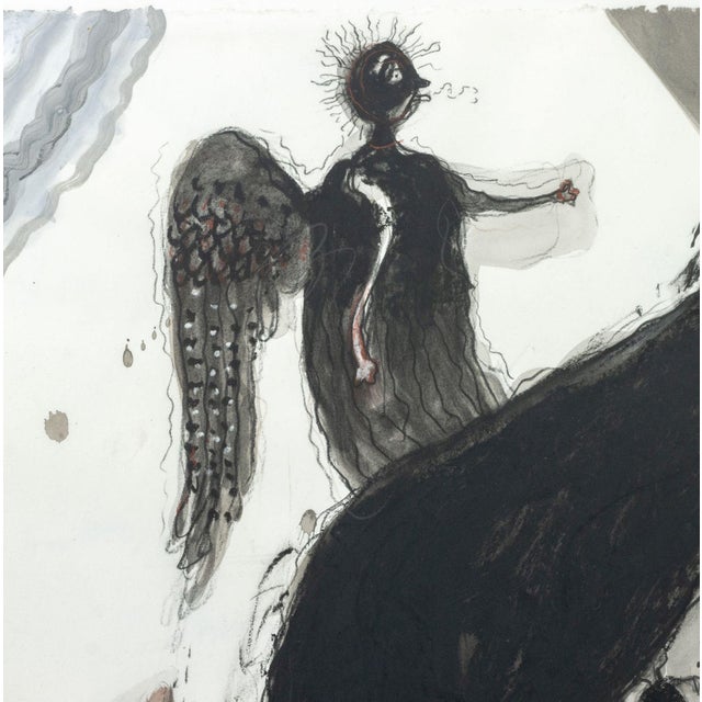 Robert Dandarov (Macedonian/American, b. 1959), The Ascension , Mixed Media on Paper, signed lower right, white painted...