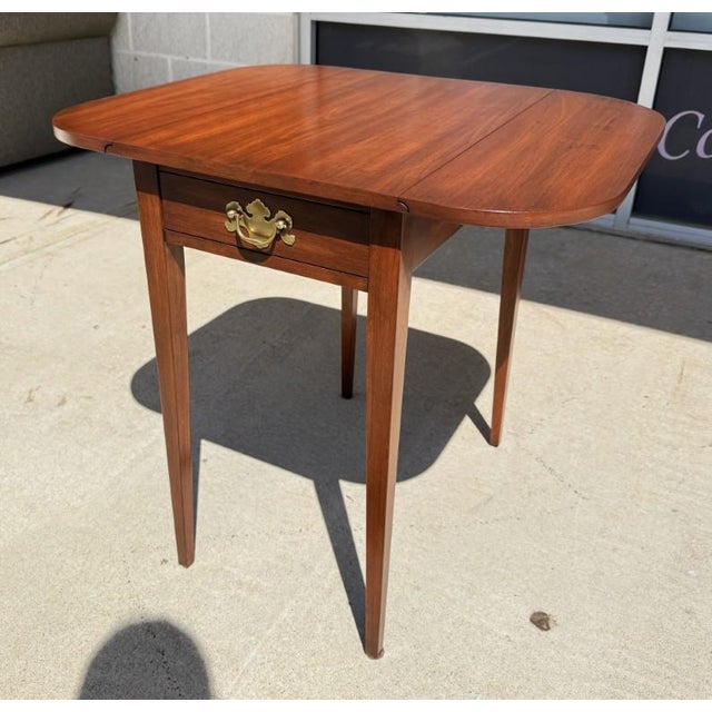 Henkel Harris Solid Cherry Pembroke Drop-Leaf Side Table Model No. 5406 For Sale In Raleigh - Image 6 of 18
