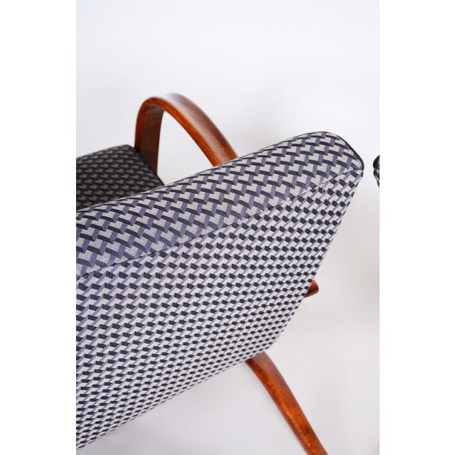 Set of Art Deco Model H-269 Armchairs in Beech attributed to Jindřich Halabala for Up Závody, Former Czechoslovakia, 1930s For Sale - Image 4 of 16