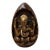 Vintage Oval Egg Shape Wood Relief Carved Ganesha Meditation Figure For Sale