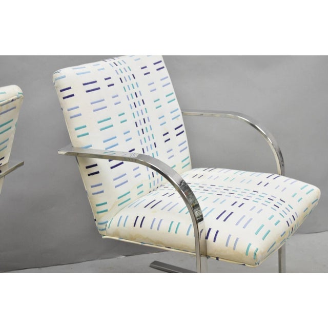 Vintage Mid Century Modern Brno Style Chrome Cantilever Arm Chairs after Milo Baughman (B) - a Pair. For Sale - Image 12 of 13