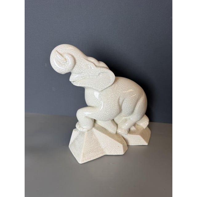 Art Deco Craquele Ceramic Elephant, 1920s-1940s For Sale - Image 9 of 9