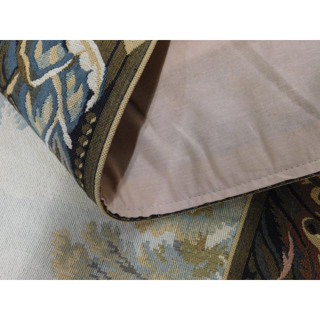 Tan Vintage French Style Machine Made Tapestry. 5'4"x 6'6" For Sale - Image 8 of 13