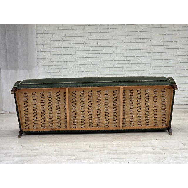 3-Seater Danish Sofa in Green Furniture Velour, 1960s For Sale - Image 14 of 15