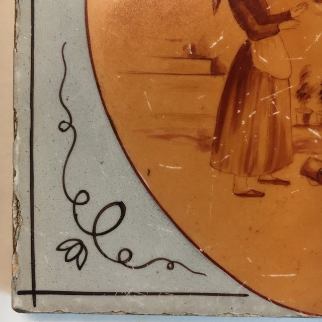 Early 19th Century Hand Painted Country Scene Tile by Minton For Sale In Baltimore - Image 6 of 7