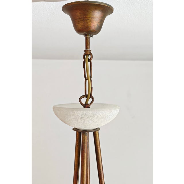 Pendant Lamp in Burnished Metal and Murano Glass, 1980s For Sale - Image 10 of 16