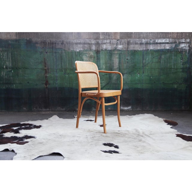 Mid-Century original bentwood beech Prague Armchair model 811 designed in the 1920's by Austrian architect Josef Frank and...