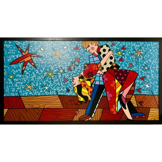 Romero Britto, Large Romero Britto Mixed Media Diamond Dust Giclee Pop Art Cubism Hollywood, 2022 For Sale