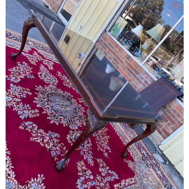 Wood Thomasville Flame Mahogany Dining Table For Sale - Image 7 of 14