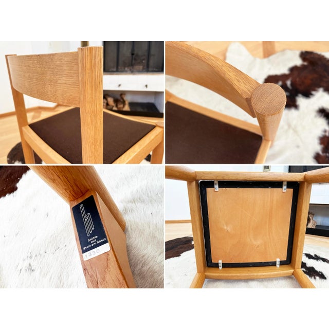 1963 Robert and Trix Haussmann Oak Dining Chairs - Set of 6 For Sale - Image 9 of 10