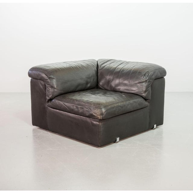 Modular Jeep Sofa in Grey Leather, 1970s, Set of 4 For Sale - Image 13 of 18