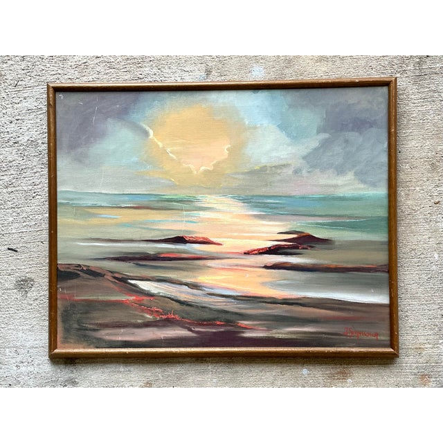 Vintage Framed Seascape Oil Painting For Sale - Image 12 of 12