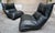 Zinzolo Armchairs in Black Leather by Vittorio Varo for Plan, 1970s, Set of 2 For Sale - Image 6 of 6