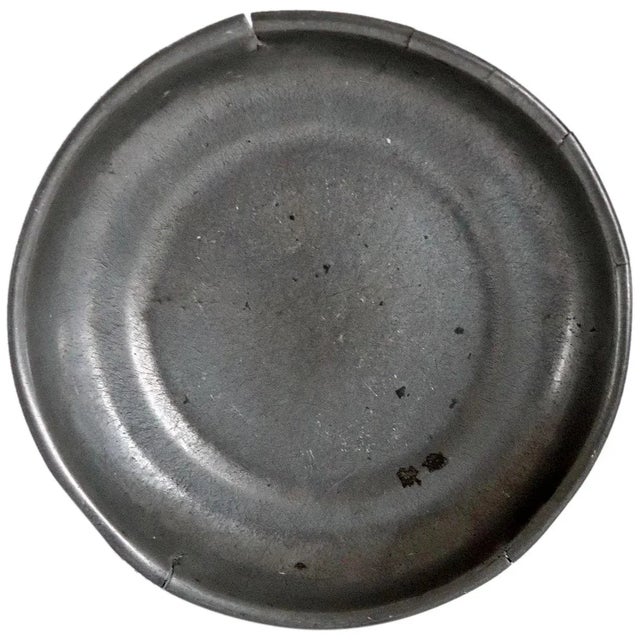Metal Continental Pewter Round Serving Bowl For Sale - Image 7 of 7