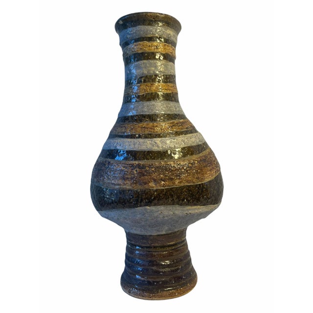 Vintage Artisan Mid Century Ceramic American Pottery Vase For Sale - Image 12 of 12