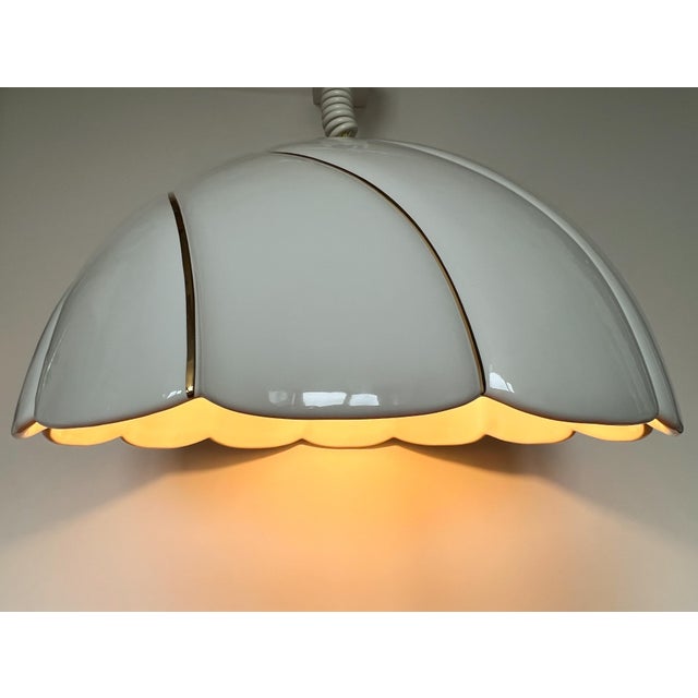 Mid-Century Modern Vintage Ceramic Pendant Lamp attributed to Tommaso Barbi, Italy, 1970s For Sale - Image 3 of 11