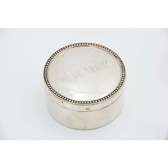 Metal Plain Silver Toilet Set, Set of 7 For Sale - Image 7 of 8