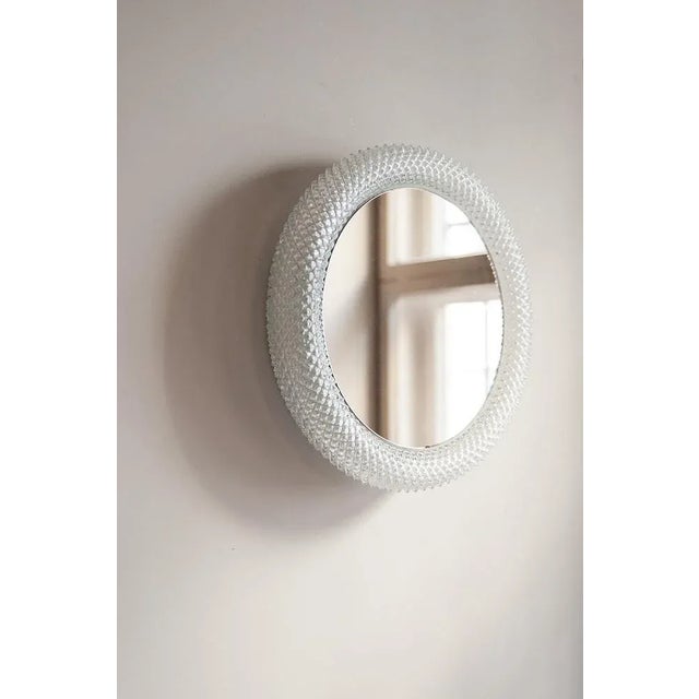 Metal Wall Mirror with Lamp from Limburg, Germany, 1970s For Sale - Image 7 of 7