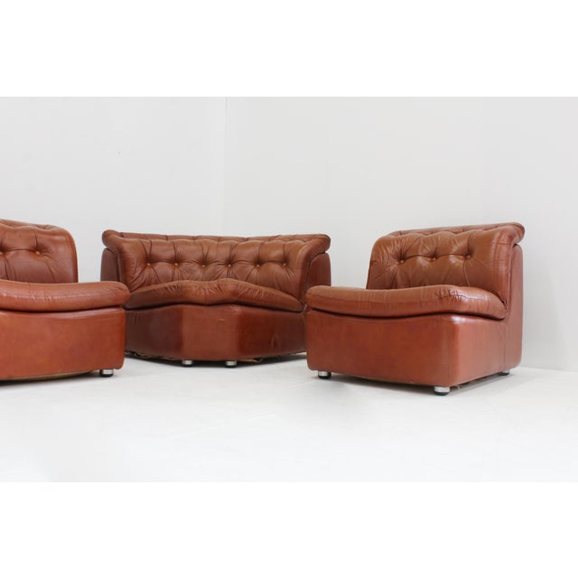 Vintage Italian Curved Modular Sofa, 1970s, Set of 4 For Sale - Image 4 of 10
