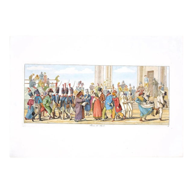 Carl Gustaf Hyalmar Morner - Rome, Piazza Del Popolo - Original Etching - 1820 For Sale