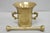 Vintage Primitive Solid Brass Mortar & Pestle Apothecary Medicine Herb Grinder with Dolphin Handles. Circa Early 20th...