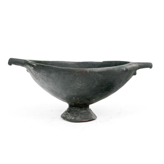 African Antique African Oromo Carved Wood Vessel With Sculptural Handles For Sale - Image 3 of 9