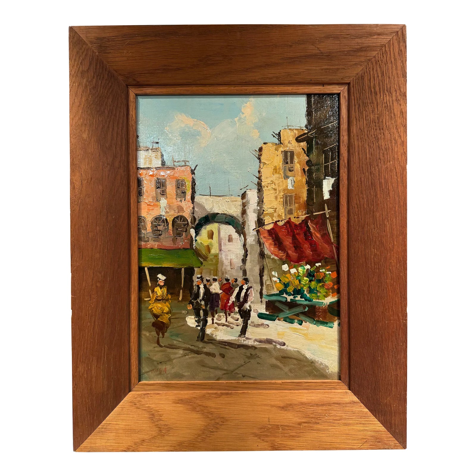 Mid Century French Street Scene Oil Painting Chairish
