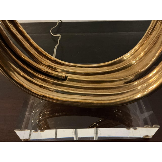 1990s Pair Iconic Chapman Brass Flame Table Lamps For Sale In Phoenix - Image 6 of 6