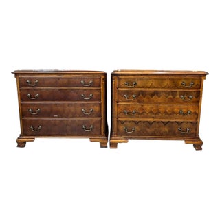 20th Century Oyster Veneer Chests, a Pair For Sale
