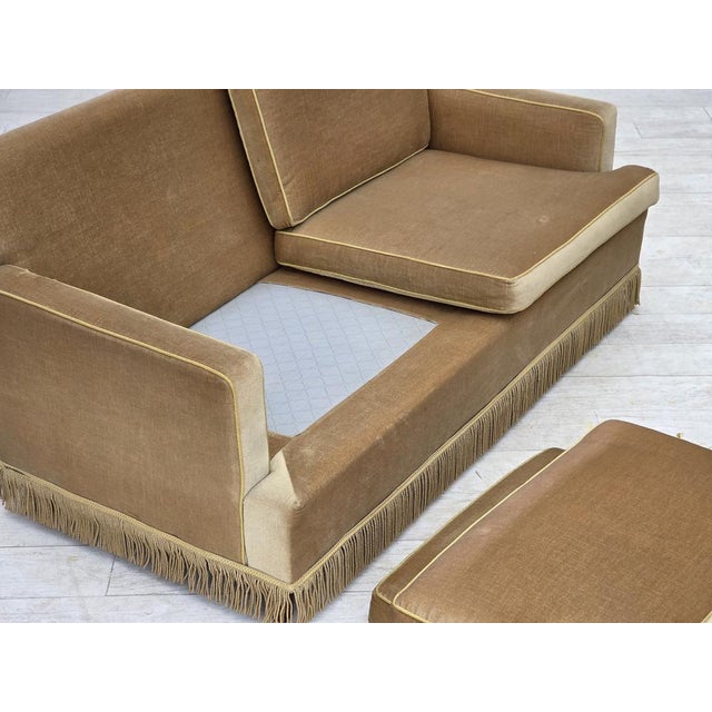 Danish 2-Seater Sofa in Honey Yellow Velour, 1970s For Sale - Image 16 of 17