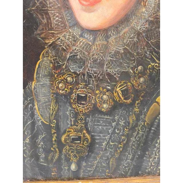 Circle of Juan Pantoja de la Cruz, Portrait of a Lady of the Spanish Court, 16th Century, Oil Painting For Sale - Image 4 of 13