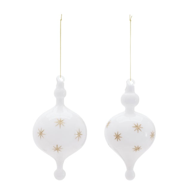 Add timeless sparkle and elegance to your holiday décor with this Glass Ornament Set. Each ornament is crafted from...