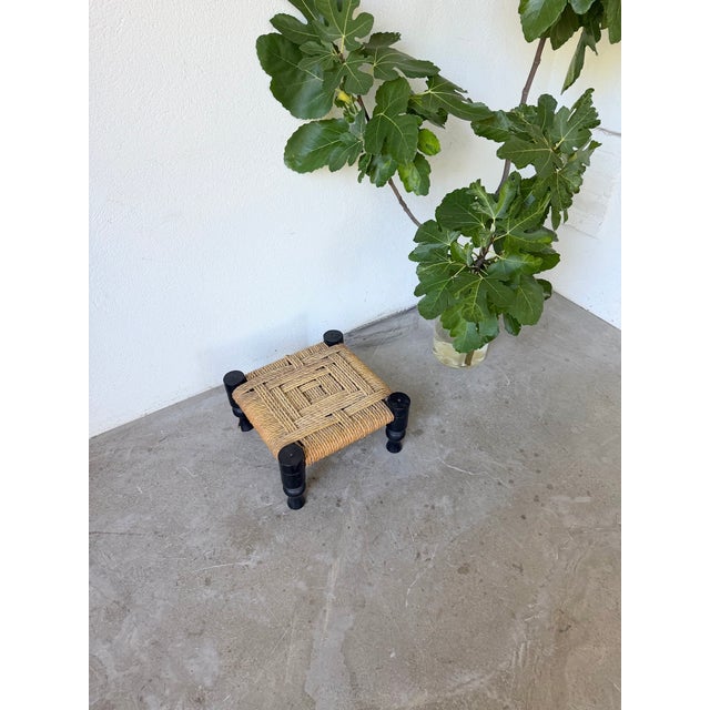 Beige Small Low Stool by Audoux Minet, 1950s For Sale - Image 8 of 18